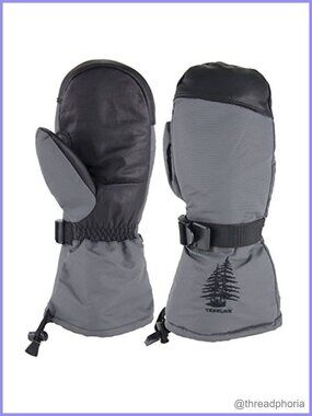 Goatskin Leather Ski Mittens Insulated Waterproof Winter Mitts